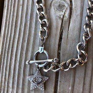 Rare Juicy Couture Pave Banner Star Necklace
